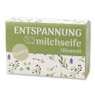 Schafmilchseife eckig 150g "Entspannung", Olivenöl 