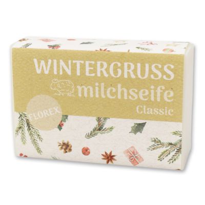 Schafmilchseife eckig 150g "Wintergruß", Classic 