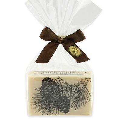 Sheep milk soap 150g packed in a cellophane bag "Zirbenduft", Swiss pine 