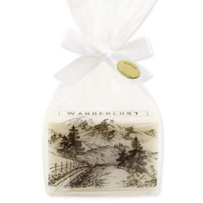 Schafmilchseife eckig 150g in Cello "Wanderlust", Edelweiß 