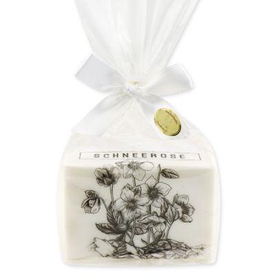 Sheep milk soap 150g packed in a cellophane bag "Schneerose", Christmas rose white 