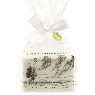 Sheep milk soap 150g packed in a cellophane bag "Naturmensch", Christmas rose white 