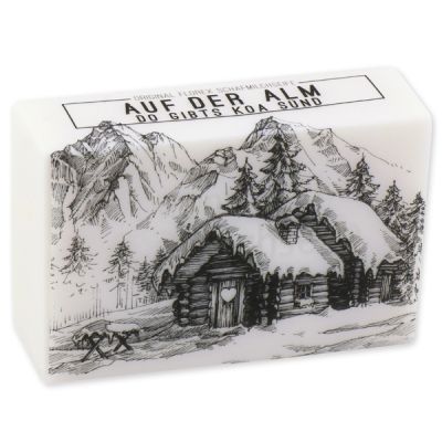 Schafmilchseife eckig 150g "Auf da Alm", Schneerose 