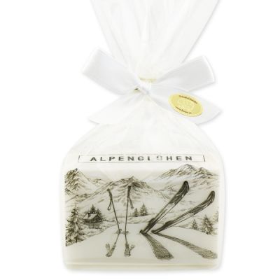 Sheep milk soap 150g packed in a cellophane bag "Alpenglühen", Christmas rose white 