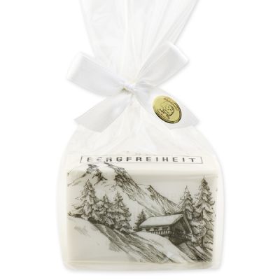 Sheep milk soap 150g packed in a cellophane bag "Bergfreiheit", Christmas rose white 