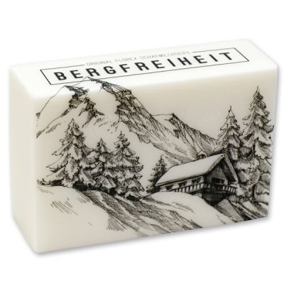 Schafmilchseife eckig 150g "Bergfreiheit", Schneerose 