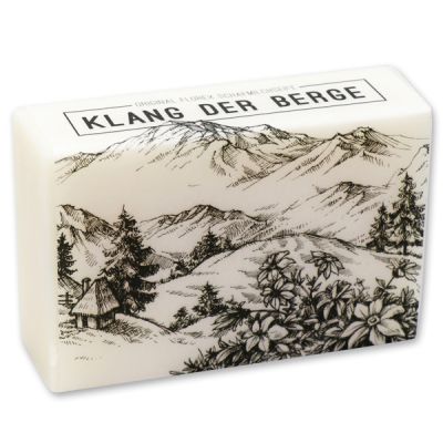 Schafmilchseife eckig 150g "Klang der Berge", Edelweiß 