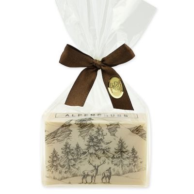 Sheep milk soap 150g packed in a cellophane bag "Alpengruß", Swiss pine 