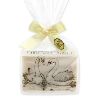 Sheep milk soap 150g packed in a cellophane bag "Ich mag Dich", Almond oil 