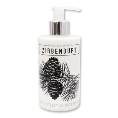 Body milk with organic sheep milk 250ml in a dispenser "Zirbenduft", Swiss pine 