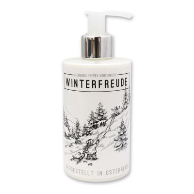 Body milk with organic sheep milk 250ml in a dispenser "Winterfreude", Christmas rose white 