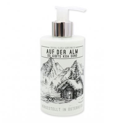 Bodymilk mit biologischer Schafmilch 250ml im Spender "Auf der Alm", Schneerose 