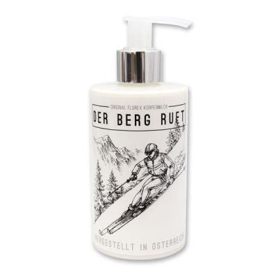 Body milk with organic sheep milk 250ml in a dispenser "Der Berg ruft", Christmas rose white 