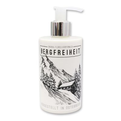 Bodymilk mit biologischer Schafmilch 250ml im Spender "Bergfreiheit", Schneerose 