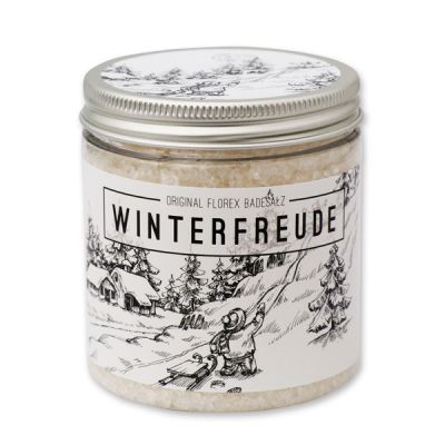 Bath salt 300g in a container "Winterfreude", Christmas rose white 