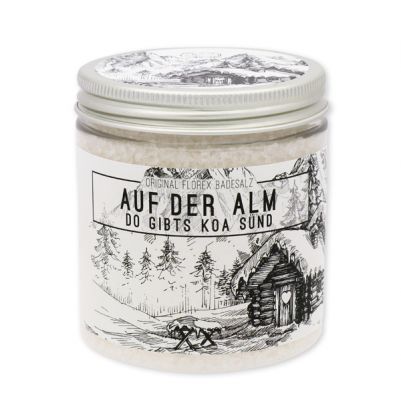Bath salt 300g in a container "Auf der Alm", Christmas rose white 