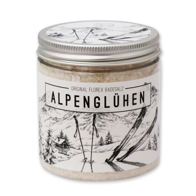 Bath salt 300g in a container "Alpenglühen", Christmas rose white 