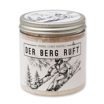 Bath salt 300g in a container "Der Berg ruft", Christmas rose white 