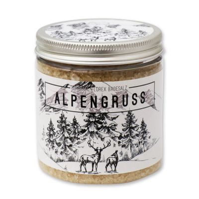 Bath salt 300g in a container "Alpengruß", Swiss pine 