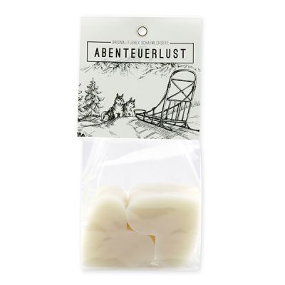 Sheep milk soap heart 4x23g packed in a cellophane bag "Abenteuerlust", Edelweiss 