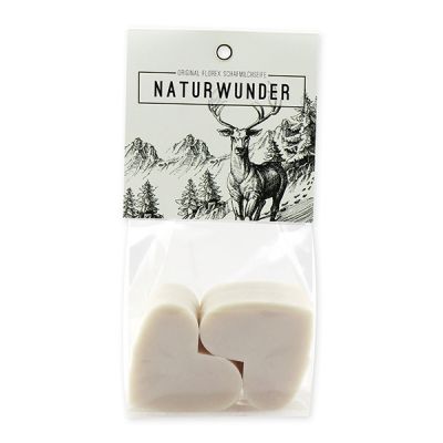 Schafmilchseife Herz mittel 4x23g in Cello "Naturwunder", Schneerose 