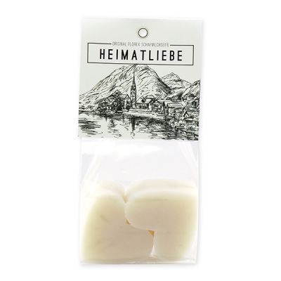 Schafmilchseife Herz mittel 4x23g in Cello "Heimatliebe", Edelweiß 