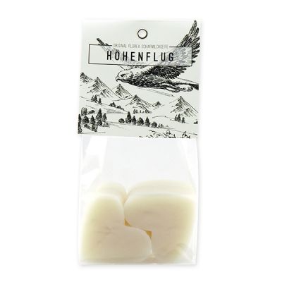 Sheep milk soap heart 4x23g packed in a cellophane bag "Höhenflug", Edelweiss 