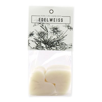 Schafmilchseife Herz mittel 4x23g in Cello "Edelweiß", Edelweiß 