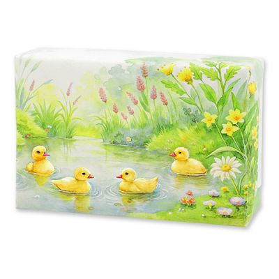 Schafmilchseife eckig 150g "Naturzauber Motiv 12", Vergissmeinnicht 