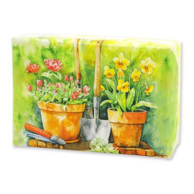 Schafmilchseife eckig 150g "Gartenzauber Motiv 2", Eisenkraut 