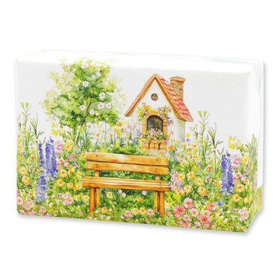 Schafmilchseife eckig 150g "Gartenzauber Motiv 3", Eisenkraut 