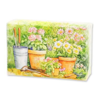 Schafmilchseife eckig 150g "Gartenzauber Motiv 5", Ringelblume 