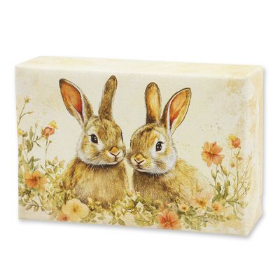 Schafmilchseife eckig 150g "Osterzauber Motiv 1", Zirbe 