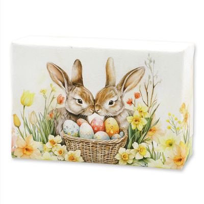 Schafmilchseife eckig 150g "Osterzauber Motiv 3", Eisenkraut 