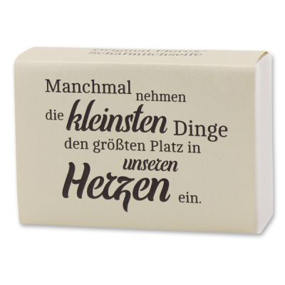 Schafmilchseife eckig 150g "Manchmal nehmen die kleinsten Dinge...", Schneerose 