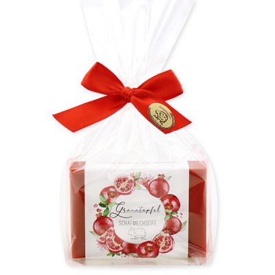 Sheep milk soap 150g in a cellophane bag "Einzigartige Augenblicke", Pomegranate 