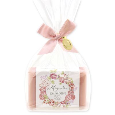 Sheep milk soap 150g in a cellophane bag "Einzigartige Augenblicke", Magnolia 
