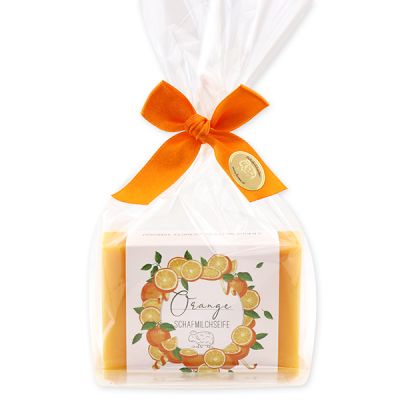 Sheep milk soap 150g in a cellophane bag "Einzigartige Augenblicke", Orange 