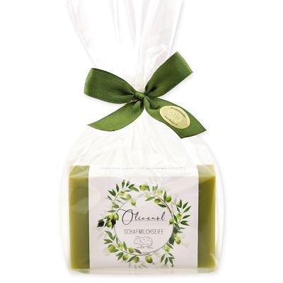 Sheep milk soap 150g in a cellophane bag "Einzigartige Augenblicke", Olive oil 