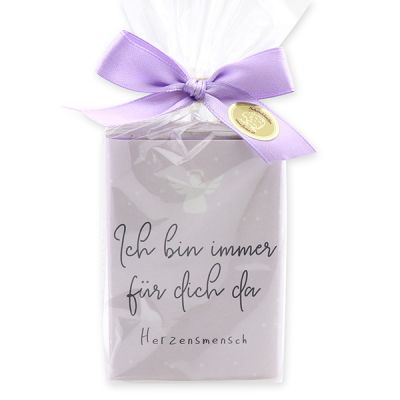Sheep milk soap 150g in a cellophane bag "Ich bin immer für dich da...", Lavender 