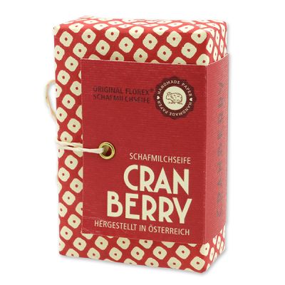 Schafmilchseife eckig 150g "Handmade Paper - Special Edition", Cranberry 