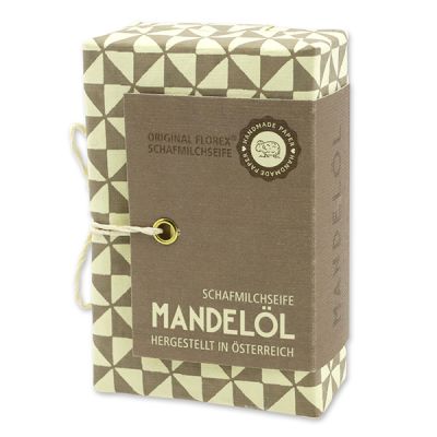 Schafmilchseife eckig 150g "Handmade Paper - Special Edition", Mandelöl 