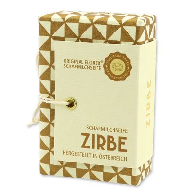 Schafmilchseife eckig 150g "Handmade Paper - Special Edition", Zirbe 