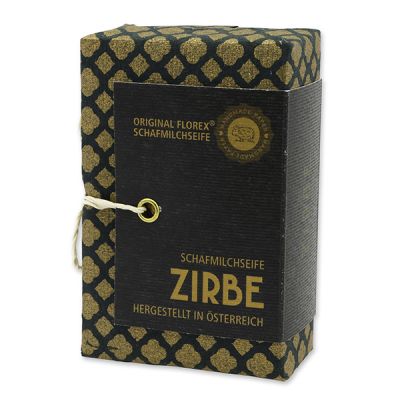 Schafmilchseife eckig 150g "Handmade Paper - Special Edition", Zirbe 