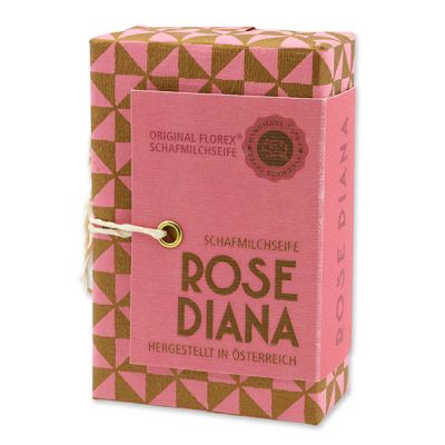 Schafmilchseife eckig 150g "Handmade Paper - Special Edition", Rose Diana 