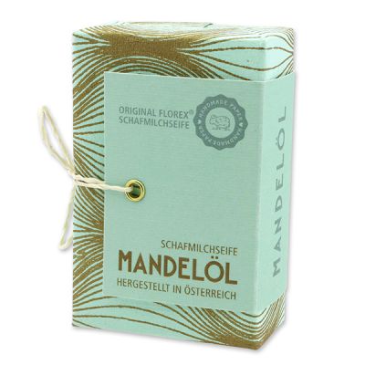 Schafmilchseife eckig 150g "Handmade Paper - Special Edition", Mandelöl 