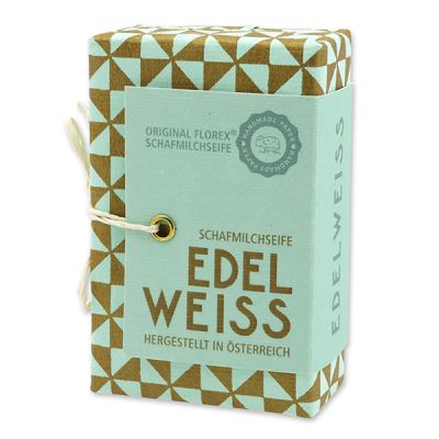 Schafmilchseife eckig 150g "Handmade Paper - Special Edition", Edelweiß 