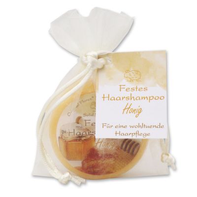 Festes Haarshampoo mit Schafmilch 58g im Organzasackerl, Honig 