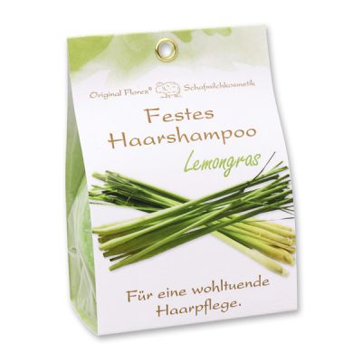 Festes Haarshampoo mit Schafmilch 58g in Papier-Tasche, Lemongras 