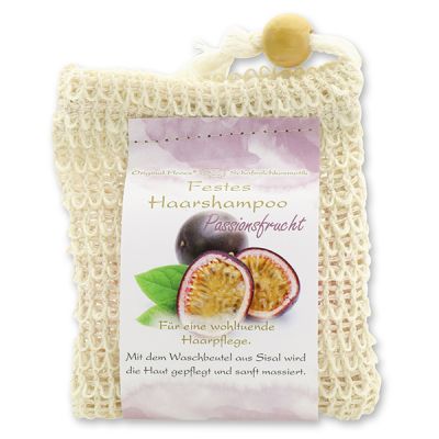 Festes Haarshampoo mit Schafmilch 58g im Waschbeutel, Passionsfrucht 